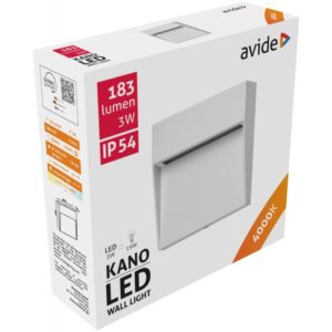 Avide Εξωτερικό Φώς Σκάλας Kano LED 3W Λευκό 4000K IP54 10.5cm.