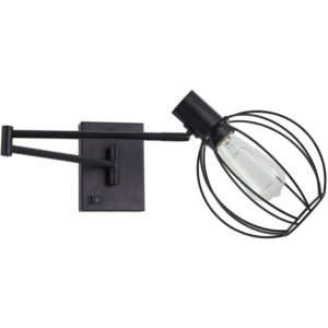 Home Lighting SE21-BL-52-GR2 ADEPT WALL LAMP Black Wall Lamp with Switcher and Black Metal Grid 77-8382( 3 άτοκες δόσεις.)
