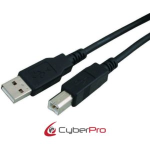 CYBERPRO CP-USBAB018, Καλώδιο USB-A σε USB-B, 1,8 μέτρα, Μαύρο