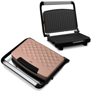 LIFE VOGUE Sandwich toaster with grill plates,750W in ROSE GOLD color LIFE.