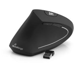 MediaRange Ergonomic 6-button wireless optical mouse for left-handers (Black, Wireless) (MROS233).