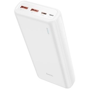 Power Bank Hoco J80A Premium 20000mAh με 2x USB-A / USB-C και Φωτιζόμενη Ένδειξη Μπαταρίας Λευκό.