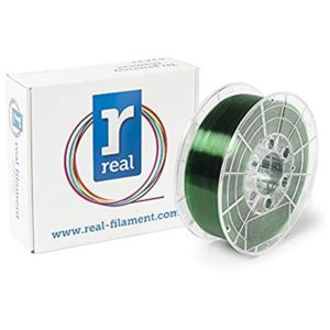REAL PETG 3D Printer Filament - Translucent Green - spool of 1Kg - 1.75mm.