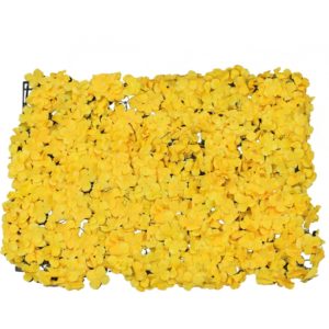 GloboStar 78317 Συνθετικό Πάνελ Λουλουδιών - Κάθετος Κήπος Ορτανσία Κίτρινο Μ60 x Υ40 x Π5cm.