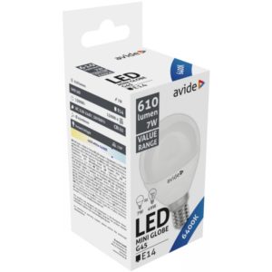 Avide LED Σφαιρική 7W E14 Ψυχρό 6400K Value.