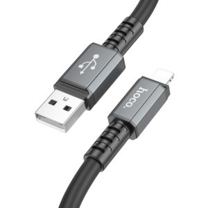 Καλώδιο Σύνδεσης Hoco X85 Strength USB σε Lightning 2.4A Μαύρο 1m Υψηλής Αντοχής.