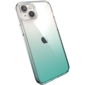SPECK (150122-9594) IPHONE 14 PLUS CASE, PRESIDIO PERFECT CLEAR OMBRE (CLEAR/FANTASY TEAL FADE).