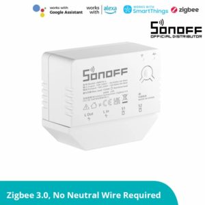 GloboStar 80069 SONOFF ZBMINI-L - Zigbee Wireless 1-Gang Smart Switch - No Neutral Wire Required 6A/1380W.