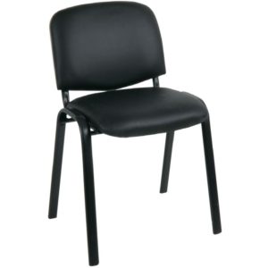 SIGMA Καρέκλα Στοιβαζόμενη Γραφείου Επισκέπτη, Μέταλλο Βαφή Μαύρο, PVC Μαύρο 55x60x79cm / Σωλ.35x16/1mm ΕΟ550,17W.