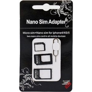 Ανταπτορες Καρτας Απο Nano Sim Σε Micro Kαι Standar Sim Για iPhone 5 - 4 - 4S Set 3 Τεμαχια. (009A001LT89)