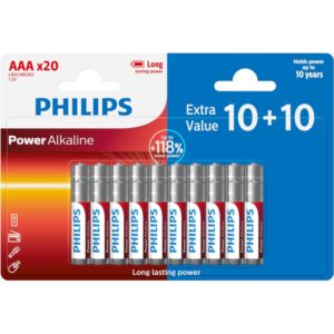 Philips LR03P20BP/GRS Power Alkaline Αλκαλικές μπαταρίες υψηλής απόδοσης 20 τμχ AAA.