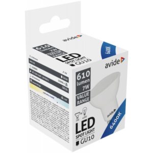 Avide LED Σπότ GU10 7W Ψυχρό 6400K Value.