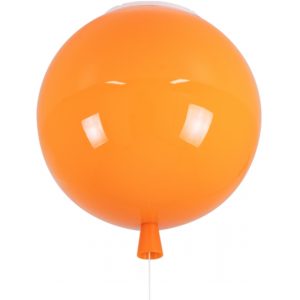 GloboStar BALLOON 00650 Μοντέρνο Παιδικό Φωτιστικό Οροφής Μονόφωτο Πορτοκαλί Πλαστικό Μπάλα Φ30 x Υ33cm.( 3 άτοκες δόσεις.)