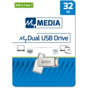 MyMedia My Dual USB Drive 32GB USB 3.2 Gen 1 + USB C (by Verbatim) - 69269. 69269.