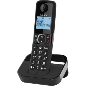 Ασύρματο Ψηφιακό Τηλέφωνο Alcatel F860 με Ανοιχτή Ακρόαση και Δυνατότητα Αποκλεισμού Κλήσεων Μαύρο( 3 άτοκες δόσεις.)