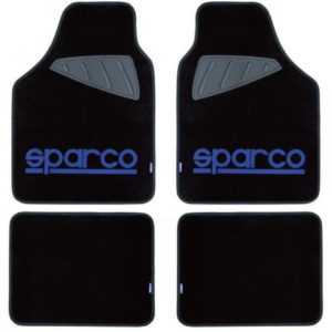 Μοκέτα Μαύρη με Μπλε logo 4τμχ Sparco( 3 άτοκες δόσεις.)