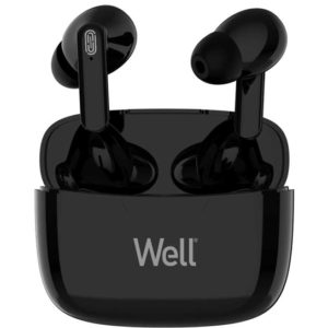 Ακουστικό In-ear Bluetooth V5.0 True Wireless w/Docking station Μαύρο Well BOOSTWE-WL