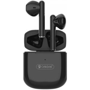CELEBRAT earphones με θήκη φόρτισης W16, True Wireless, μαύρα W16-BK.