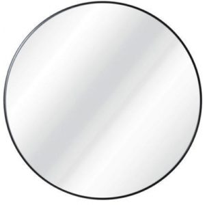 Καθρέφτης επιτοίχιος στρογγυλός Ø40εκ. με μαύρο μεταλλικό πλαίσιο.