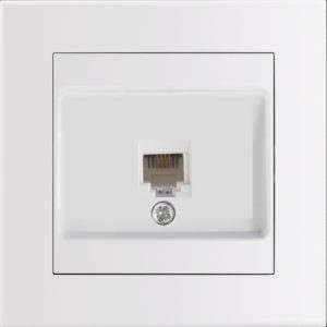 Entac Arnold Recessed wall Phone socket White.