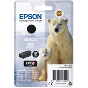 Ink Epson T260140 Black with pigment ink. C13T26014012.