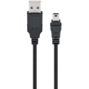 GOOBAY καλώδιο USB 2.0 σε USB mini 50769, copper, 5m, μαύρο 50769.