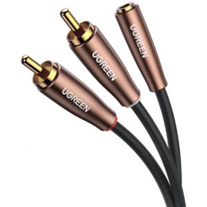 Ugreen audio cable 3,5 mm mini jack (female) - 2RCA (male) 5m brown (AV198 60988).