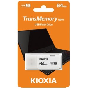 KIOXIA USB 3.0 FLASH STICK 64GB HAYABUSA WHITE U301 LU301W064GG4