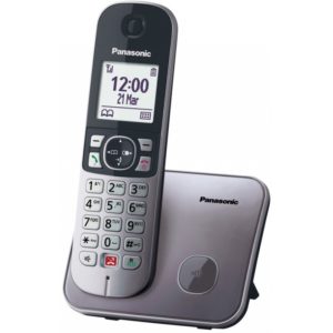 Ασύρματο Ψηφιακό Τηλέφωνο Panasonic KX-TG6851GRM με Μεγάλη Οθόνη και Ανοιχτή Ακρόαση Γκρί.( 3 άτοκες δόσεις.)