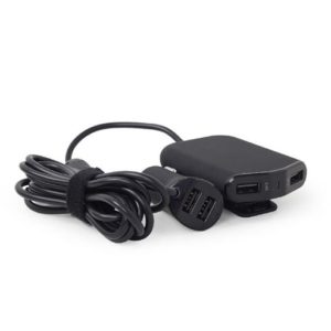 ENERGENIE 4-PORT FRONT AND BACK SEAT CAR CHARGER 9,6A BLACK EG-4U-CAR-01