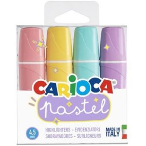 Carioca μαρκαδόροι υπογράμμισης σε παστέλ χρώματα 4 τμχ (Σετ 3τεμ).