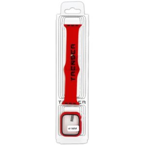 Ανταλλακτικό Λουράκι Trender TR-ASLTPU41RD Σιλικόνης + TPU Κάλυμμα για Apple Watch 40/41mm Κόκκινο.