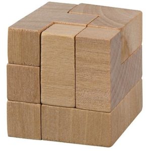 Παζλ σπαζοκεφαλιά ξύλινη κύβος 4,5x4,5x4,5εκ..