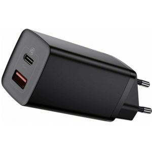 Baseus Φορτιστής Χωρίς Καλώδιο με Θύρα USB-A και Θύρα USB-C Quick Charge 3.0 Μαύρος (CCGAN2L-B01) (BASCCGAN2L-B01).