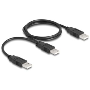 DELOCK καλώδιο USB σε 2x USB 80000, 480Mbps, 70cm, μαύρο 80000.