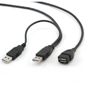 CABLEXPERT DUAL USB 2,0 A-PLUG A-SOCKET EXTENSION CABLE 0.9M CCP-USB22-AMAF-3