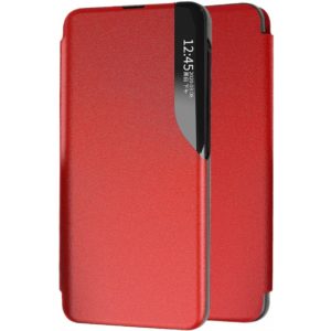 Θήκη Book Ancus Smart Flip για Samsung SM-G990F Galaxy S21 / SM-G991B Galaxy S21 5G TPU Κόκκινο.