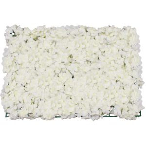 GloboStar 78319 Συνθετικό Πάνελ Λουλουδιών - Κάθετος Κήπος Ορτανσία Λευκό Μ60 x Υ40 x Π5cm.