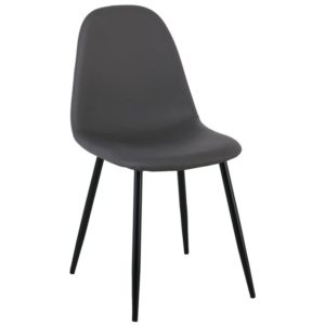 CELINA Καρέκλα Μέταλλο Βαφή Μαύρο, Pvc Γκρι 45x54x85cm ΕΜ907,1ΜP (Σετ 4τεμ.).( 3 άτοκες δόσεις.)