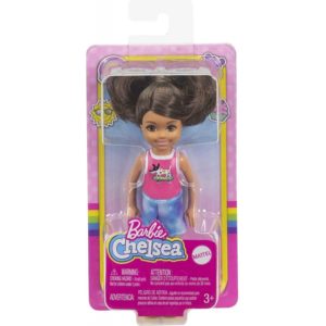 Mattel Barbie Club Chelsea Mini Girl Doll - Sparkly Skirt Brown Hair Doll (GXT40).