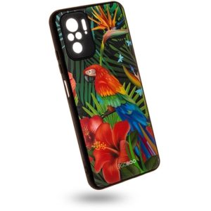 EGOBOO Case Glass TPU Jungle Parrot (Xiaomi Redmi Note 10)