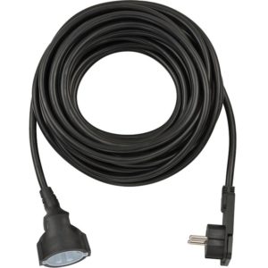 Brennenstuhl Quality Plastic Extension Cable with Flat Plug [Cable 10m - Black] (1168980010).