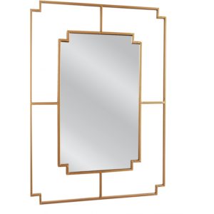 ArteLibre Καθρέπτης Τοίχου BERT Χρυσό Μέταλλο/Γυαλί 90x1.5x65cm.( 3 άτοκες δόσεις.)