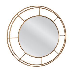 ArteLibre Καθρέπτης Τοίχου AGHAN Χρυσό Μέταλλο/Γυαλί 80x3x80cm.( 3 άτοκες δόσεις.)