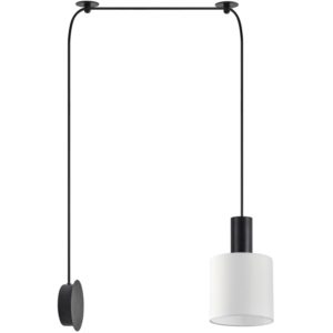 Home Lighting SE21-BL-4-NM1W-SH1 ADEPT TUBE Black Matt Wall Lamp White Fabric Shade 77-8810( 3 άτοκες δόσεις.)