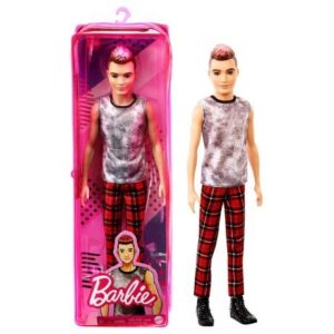 Mattel Barbie Ken Doll - Fashionistas # 176 - Rocker Ken Doll with Pink Frosted Hair Sleeveless Top (GVY29).