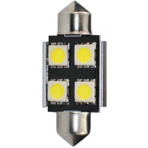 M-Tech ΛΑΜΠΑΚΙΑ ΠΛΑΦΟΝΙΕΡΑΣ C5W/C10W 12V 0,96W SV8,5 36mm CAN-BUS+RADIATOR LED 4xSMD5050 PREMIUM ΛΕΥΚΟ 1ΤΕΜ.