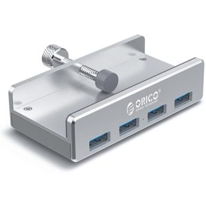 ORICO USB hub με κλιπ MH4PU-SV-BP, 4x USB, ασημί MH4PU-SV-BP.