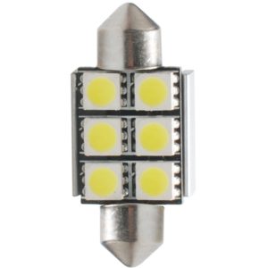 M-Tech ΛΑΜΠΑΚΙΑ ΠΛΑΦΟΝΙΕΡΑΣ C5W/C10W 12V 1,44W SV8,5 36mm CAN-BUS+RADIATOR LED 6xSMD5050 PREMIUM ΛΕΥΚΟ 1ΤΕΜ.