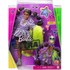 Mattel Barbie Extra: Bobble Hair Dark Skin Doll (GXF10).